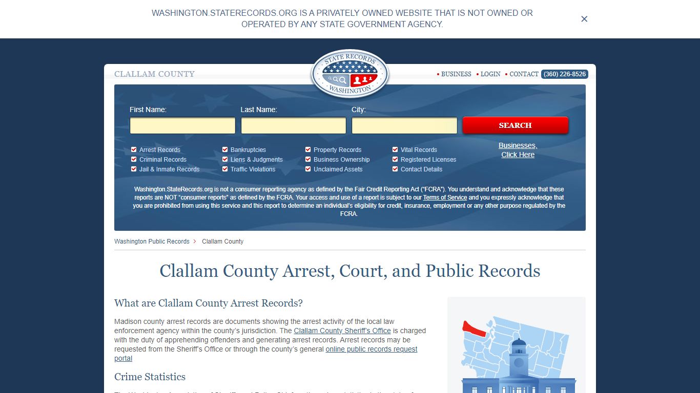 Clallam County Arrest, Court, and Public Records