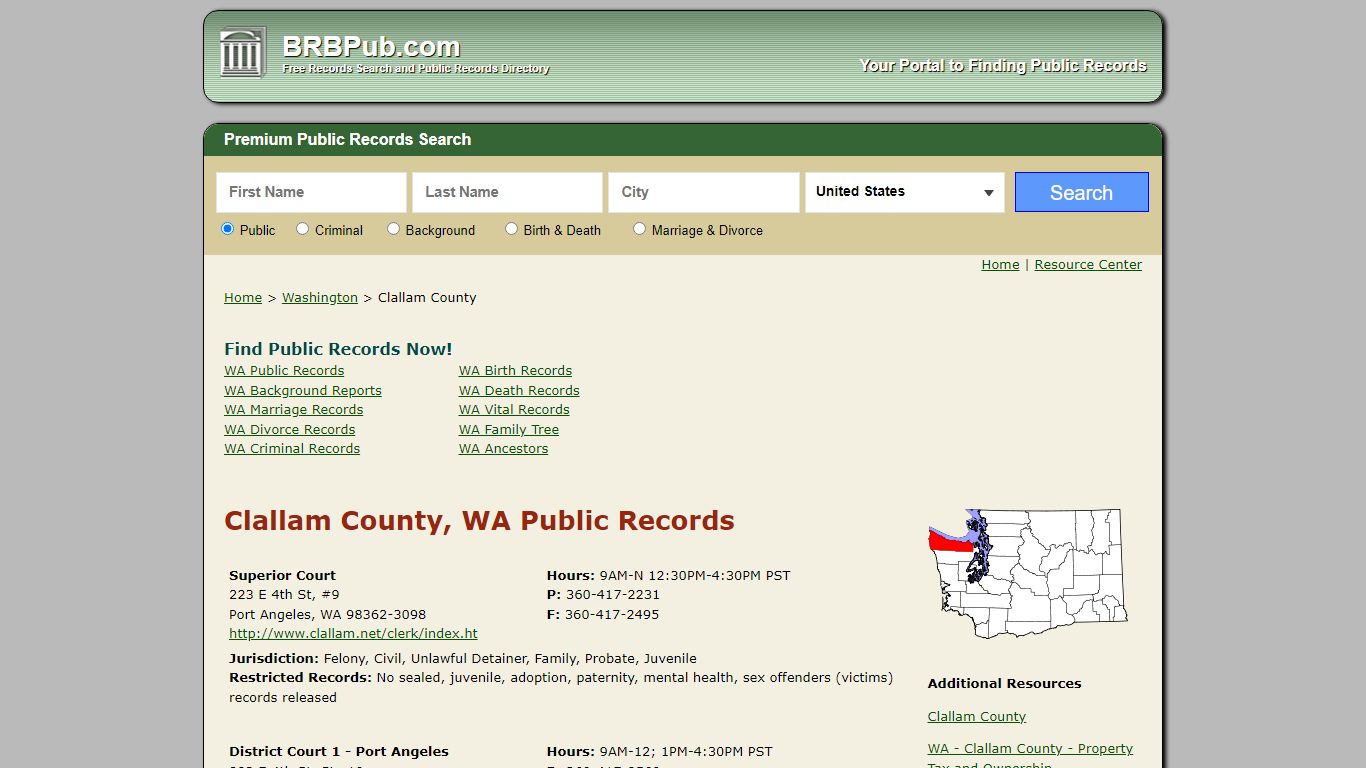 Clallam County Public Records | Search Washington Government Databases