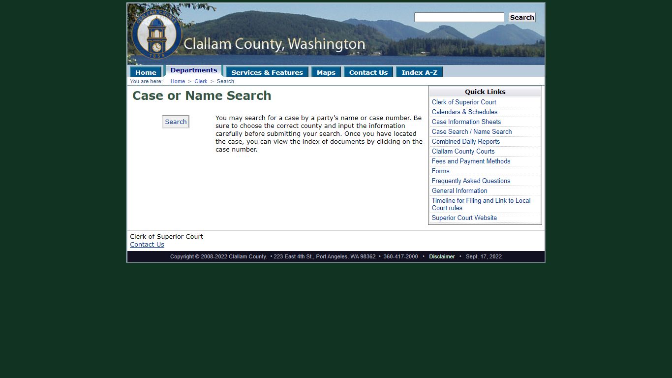 Search - Clallam County, Washington